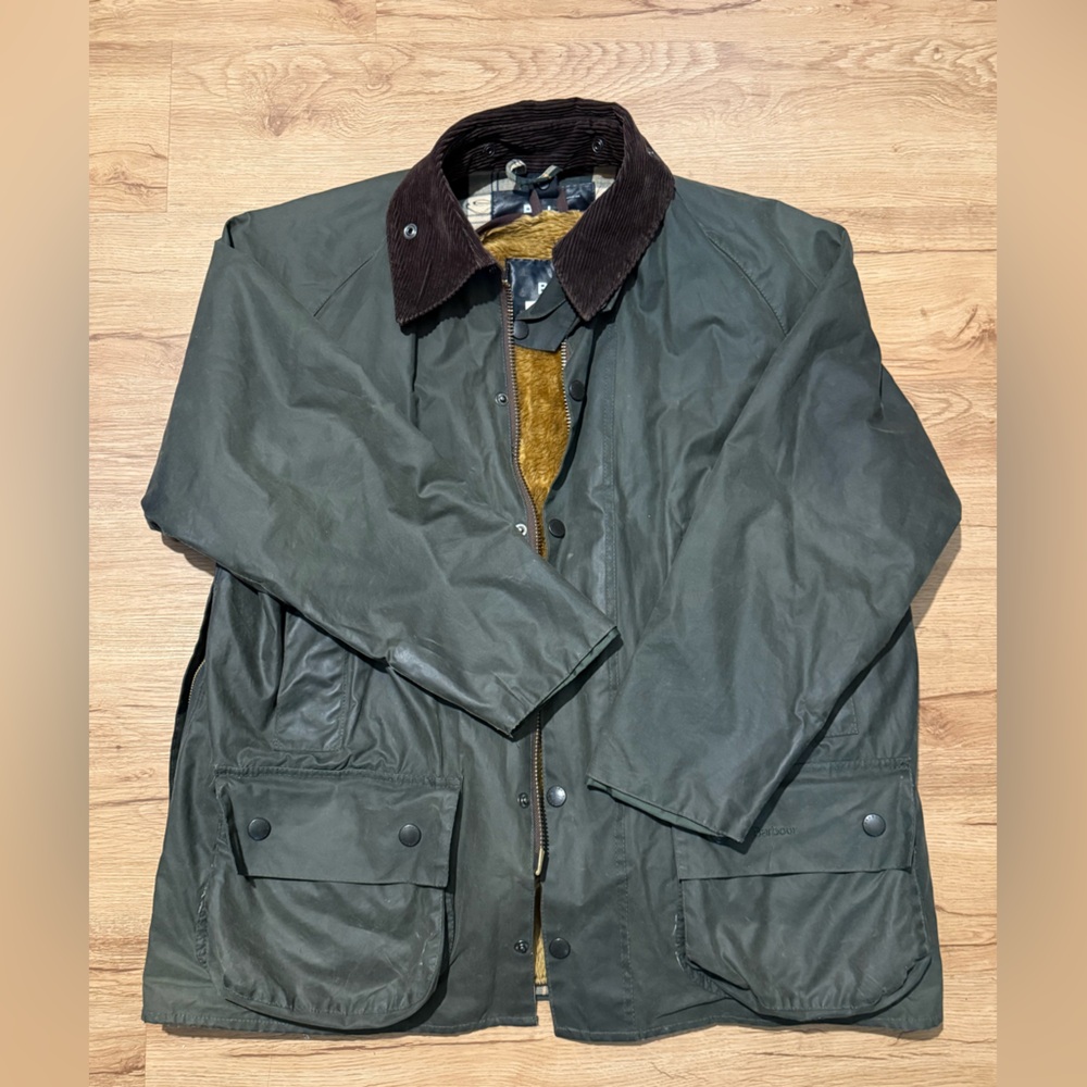 BARBOUR Gamefair waxed cotton jacket with beautiful pile lining